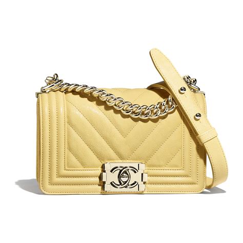 chanel yellow|yellow chanel boy bag.